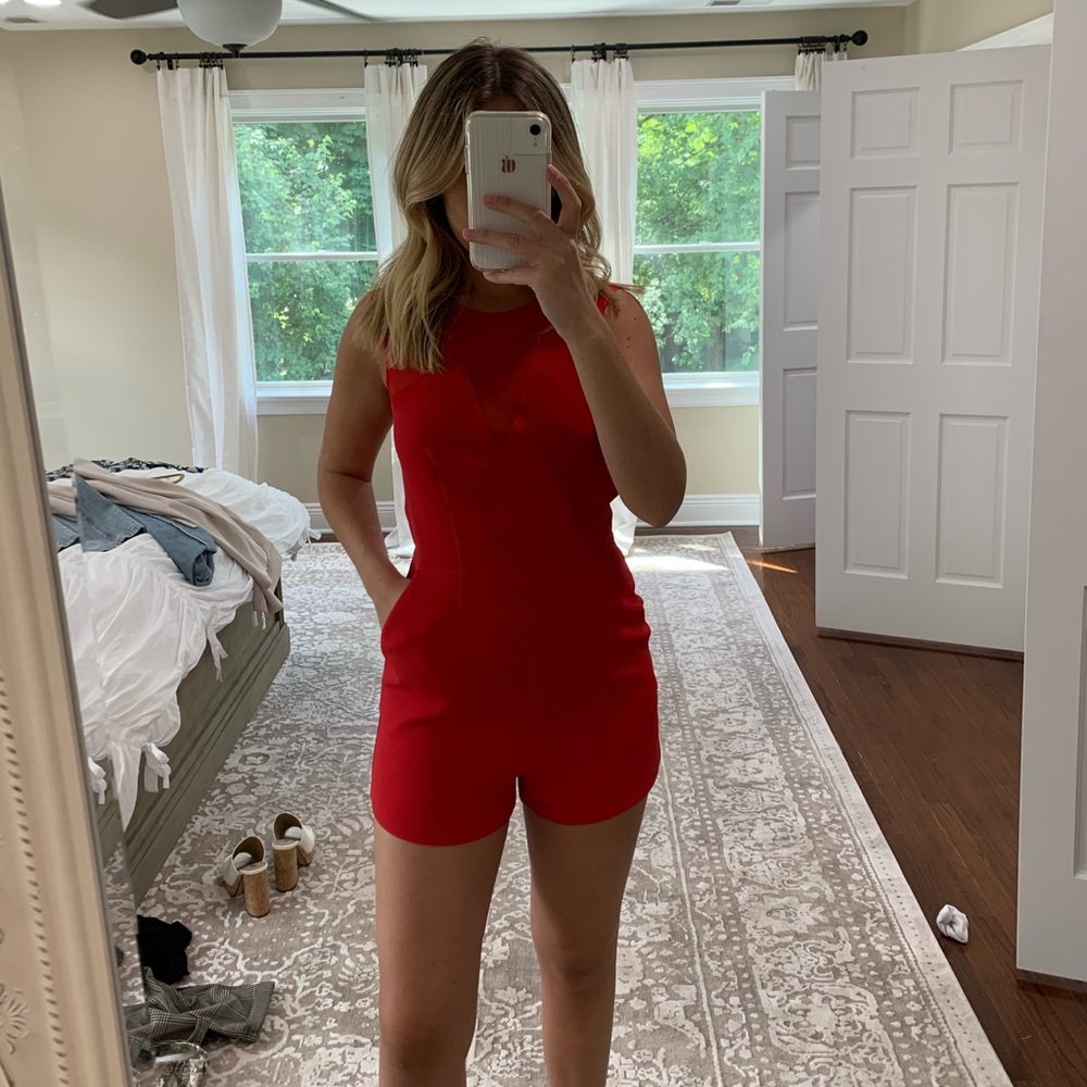 BCBG Red Romper